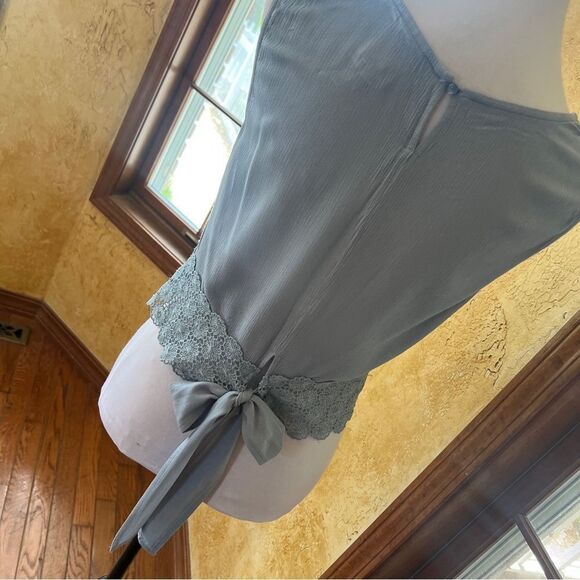 Self Esteem sage Green crochet Trimmed Top w/ cute bow behind women's XL - Picture 6 of 11